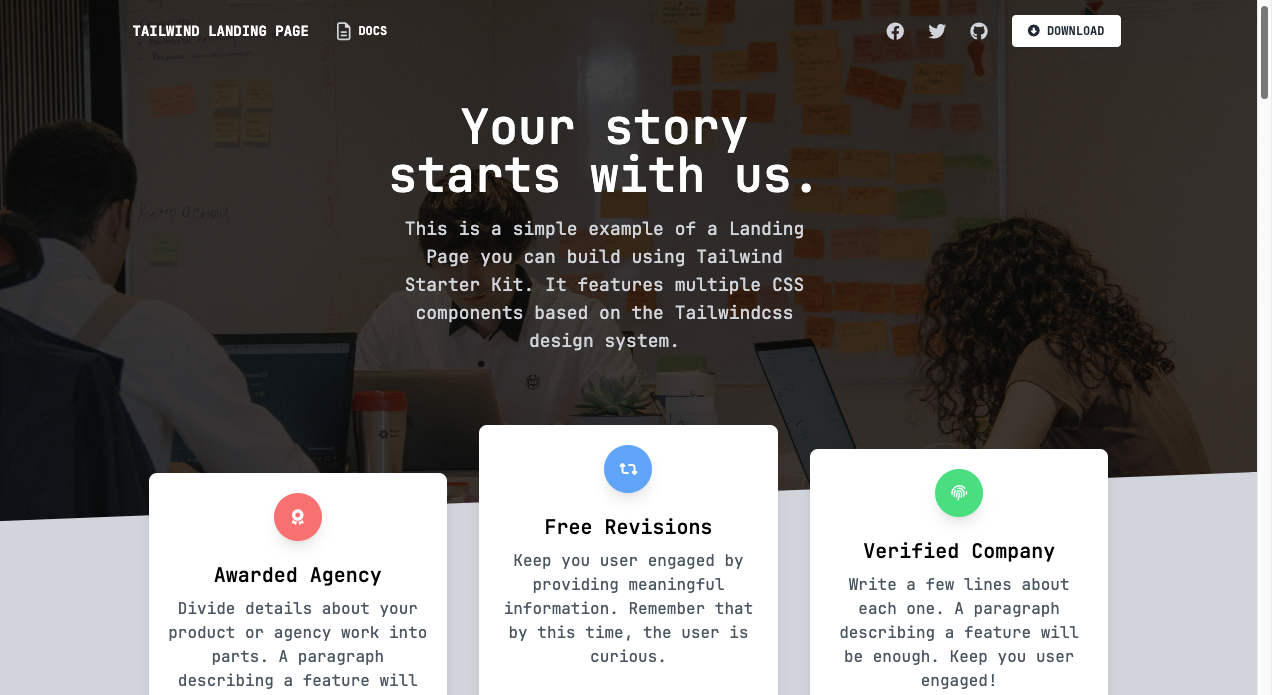 Astro-powered Tailwind CSS Landing Page